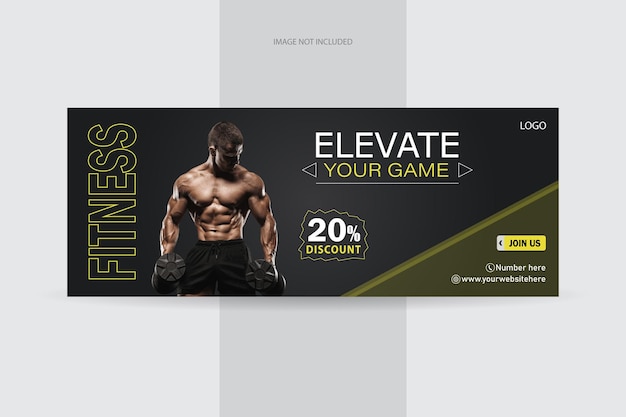 Vector gym fitness promotion facebook cover banner design