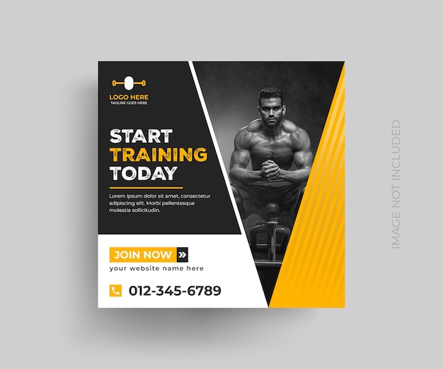 Vector gym and fitness promotion post and healthcare medical story social media template