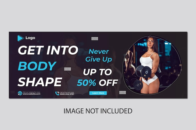 Gym and fitness social media banner or instagram post design template