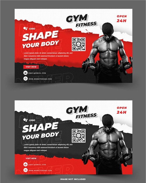 Gym fitness social media banner template template