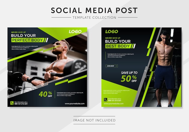 Gym fitness social media post template