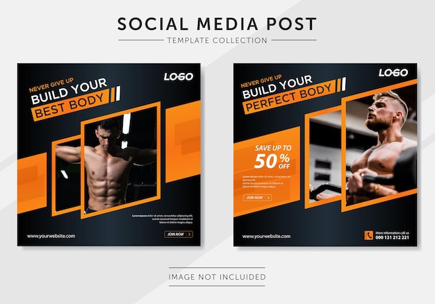 Gym fitness social media post template