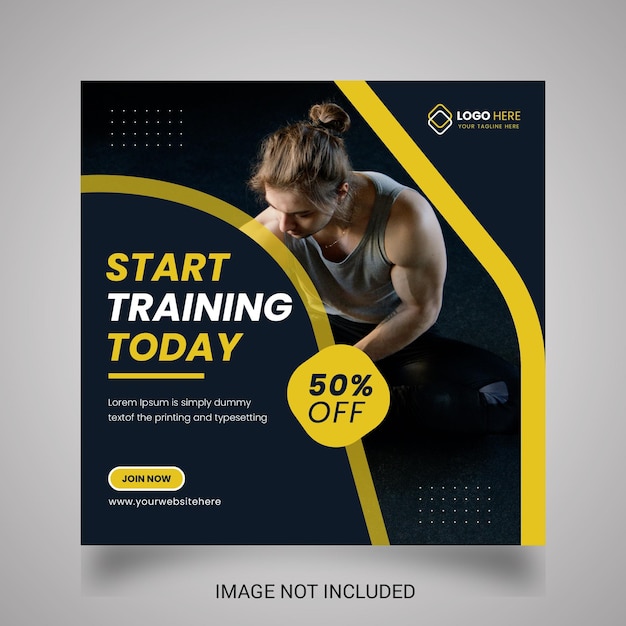 Gym Fitness social media template design