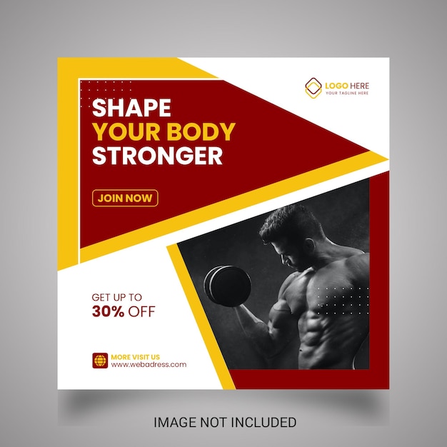 Gym Fitness social media template design