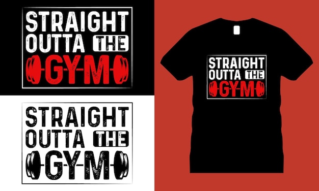 Gym or Fitness typography t-shirt Design Vector. Bodybuilder, dumbbell, motivation, barbell,