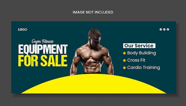 Vector gym and fitness web banner template cover design for gym and fitness