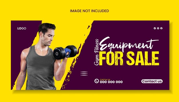 Vector gym and fitness web banner template cover design for gym and fitness