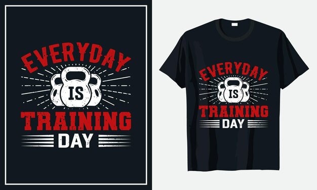 Gym Fitness Workout tshirt design premium vector