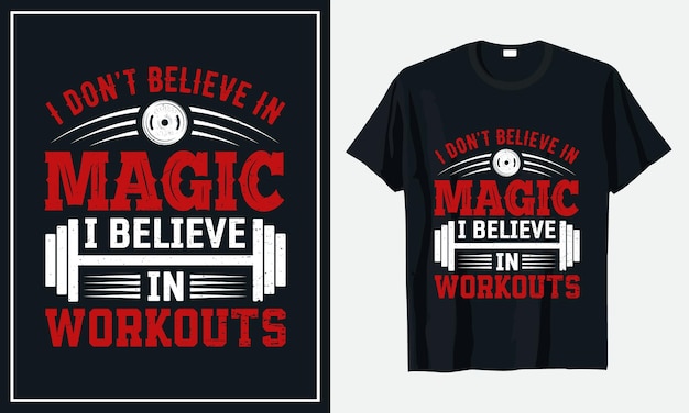 Gym Fitness Workout tshirt design premium vector