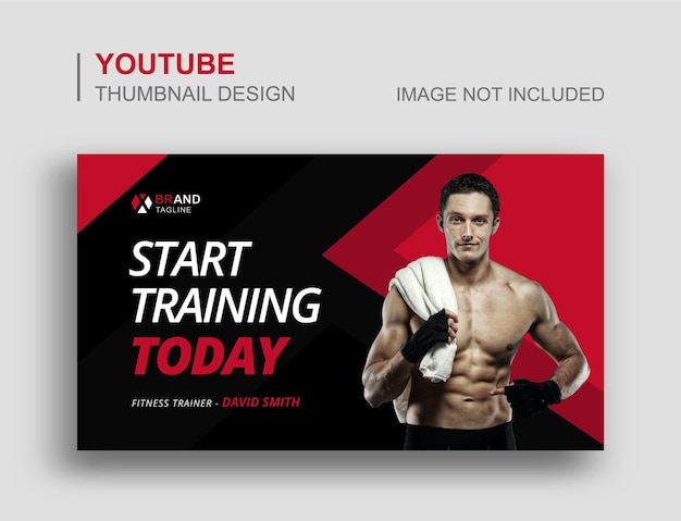 gym fitness youtube thumbnail and web banner template