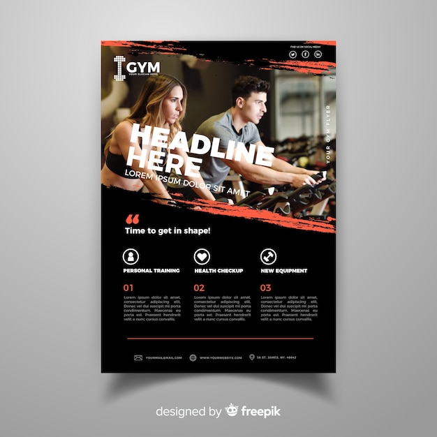 Vector gym flyer template