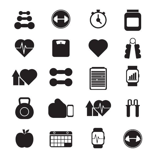 Gym icon bundle set vector for health concept