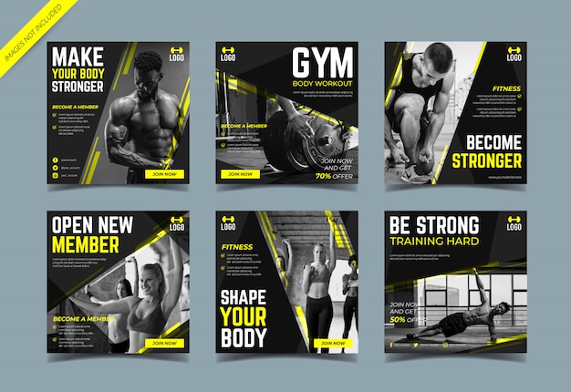 Gym instagram post collection template