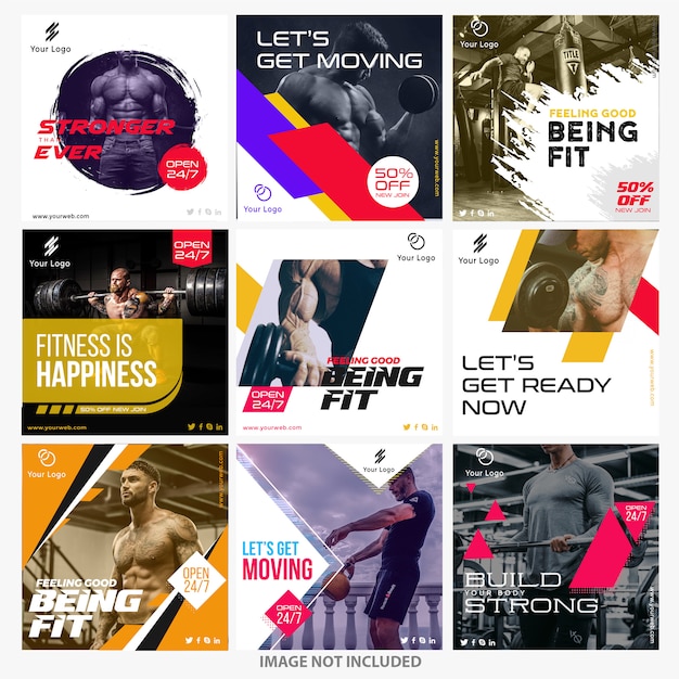 Gym instagram post templates