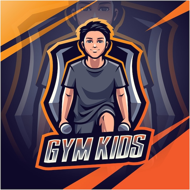 Gym kids mascot logo design