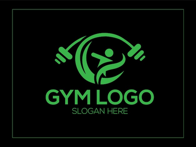 Gym logo design or eco fitness logo design template