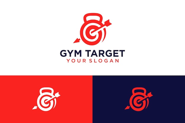 gym logo design with target and barbell