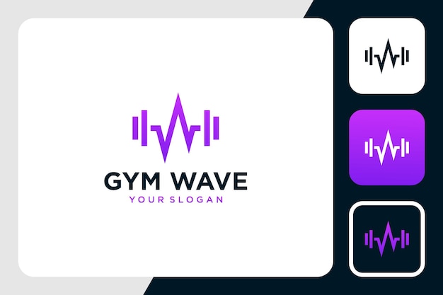 gym logo design with wave inspiration