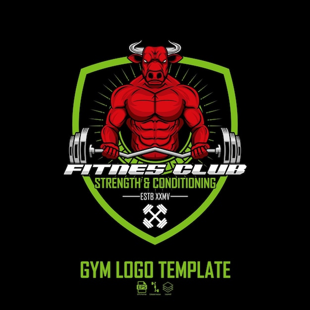 GYM LOGO TEMPLATE READY FORMAT EPS 10