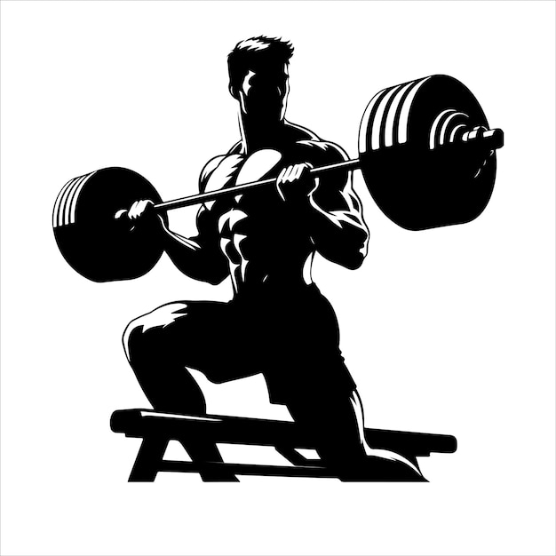 Gym logo vector silhouette vector in black color