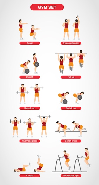 Vector gym set icons