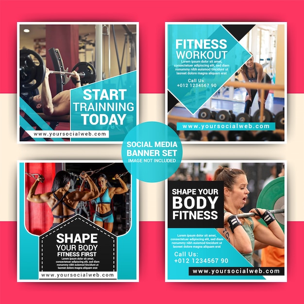 Gym social media marketing post template