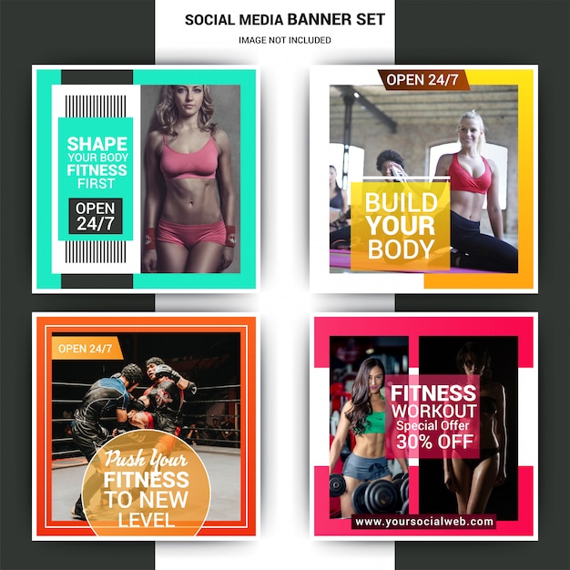 Gym Social media marketing set