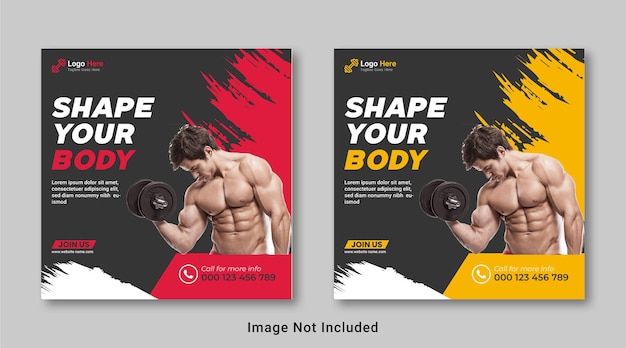 Gym Social Media Post Template Design