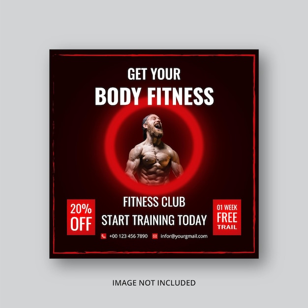 Gym Social Media Post Template eps