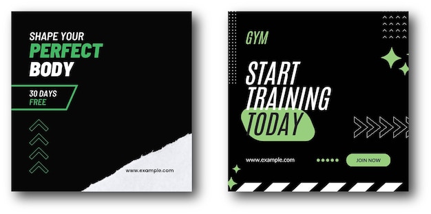 Gym social media post template for promotional business