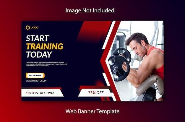 Gym social media web banner design