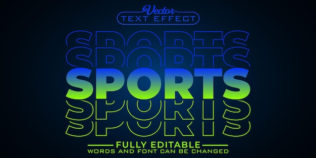 Gym Sports Reflection Vector Editable Text Effect Template