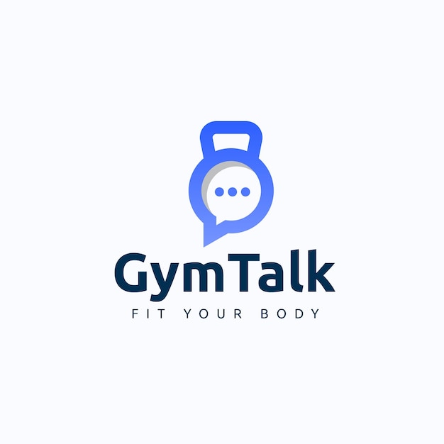 Gym Talk Logo Modern Gymnastic Company Logo Chat icon fitness logo body building company logo