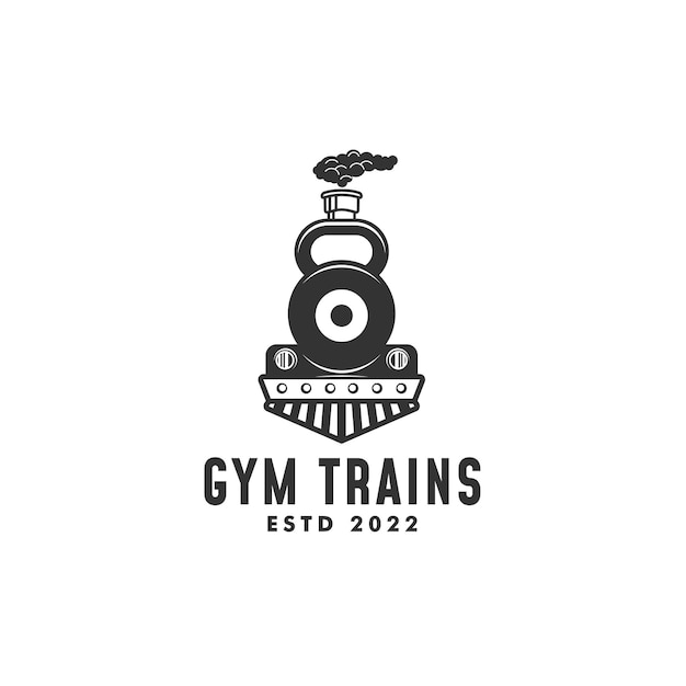 Gym Trains Logo Design Illustration