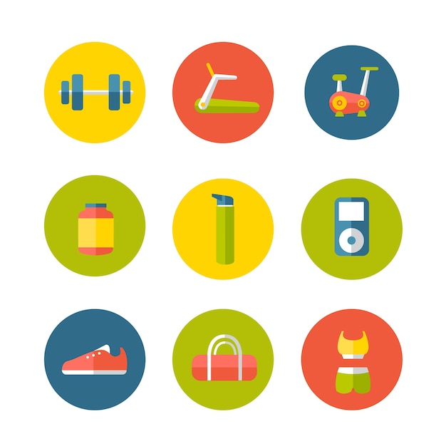 Gym Workout Icons Set