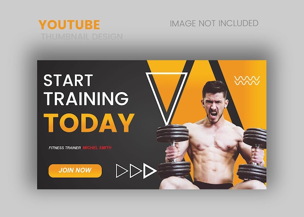 GYM Youtube thumbnail design template