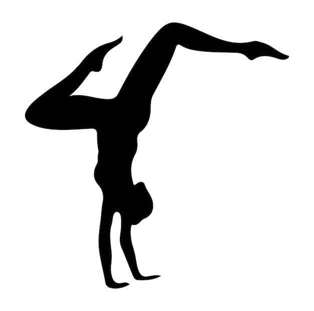 Gymnastics silhouette vector and flat design for Gymnastics