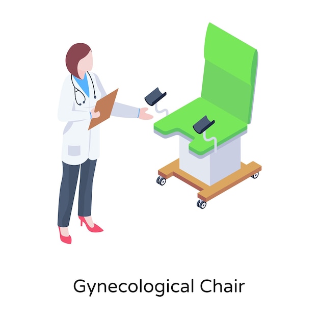 A gynaecological chair isometric vector