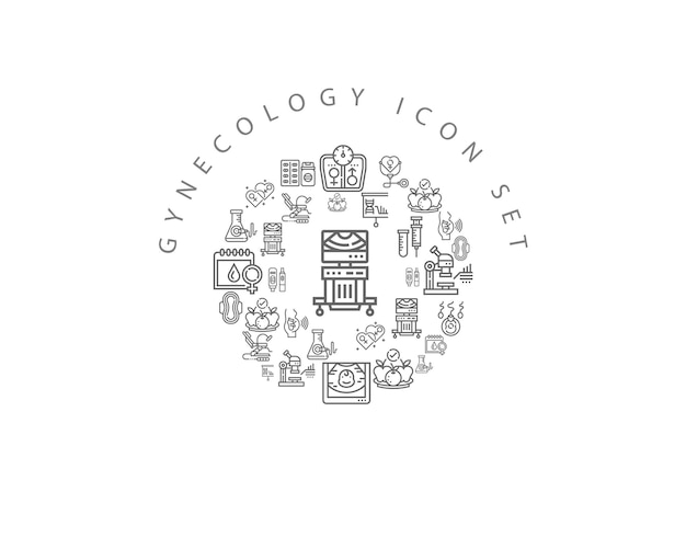 Gynecology icon set design