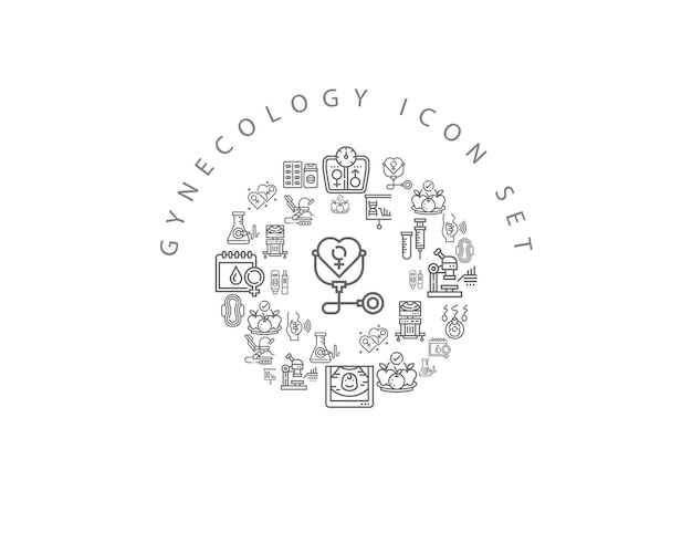 Gynecology icon set design