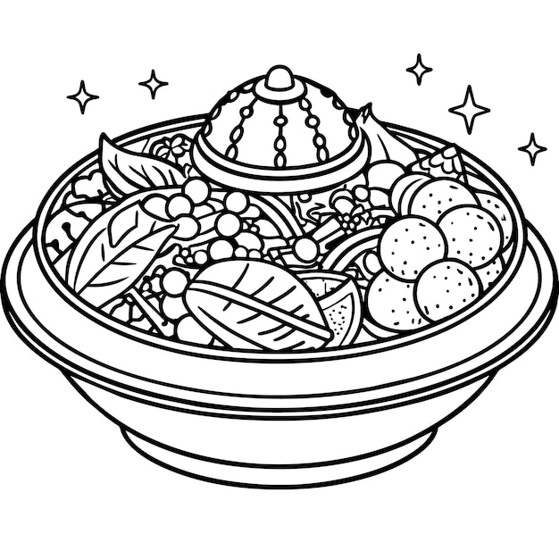 Gyro food outline illustration digital coloring book page line art drawing