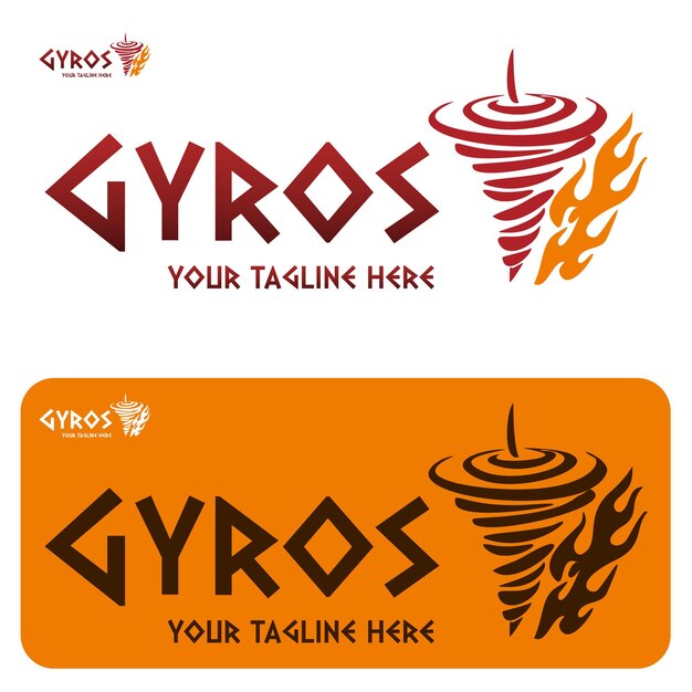 Vector gyros logo for restaurants and markets logo template