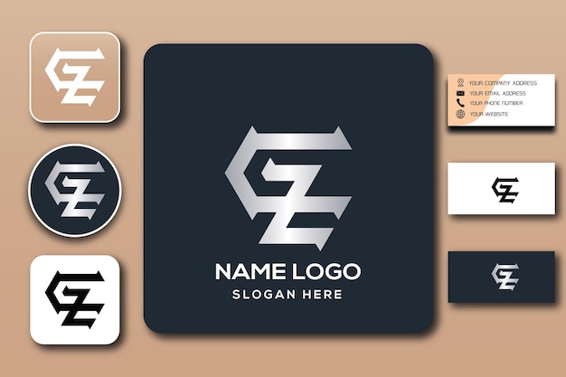 GZ monogram logo template color editable