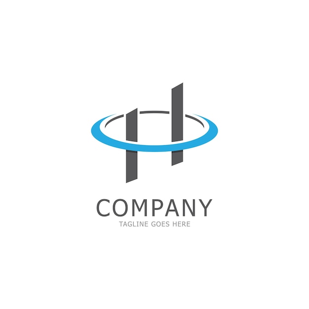 h company h letter logo template vector