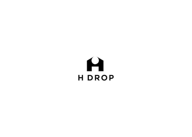 h drop logo design vector illustration