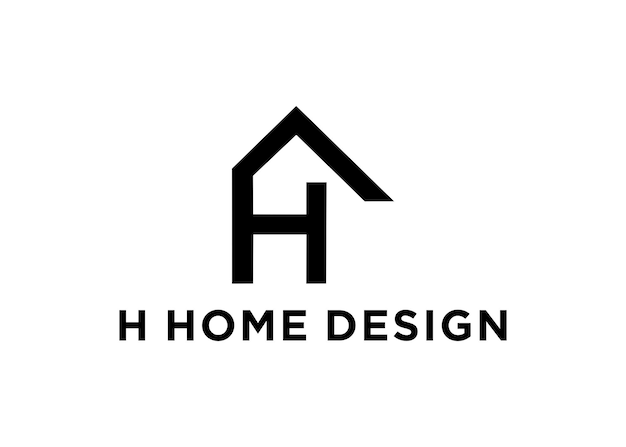 h home logo design vector illustration