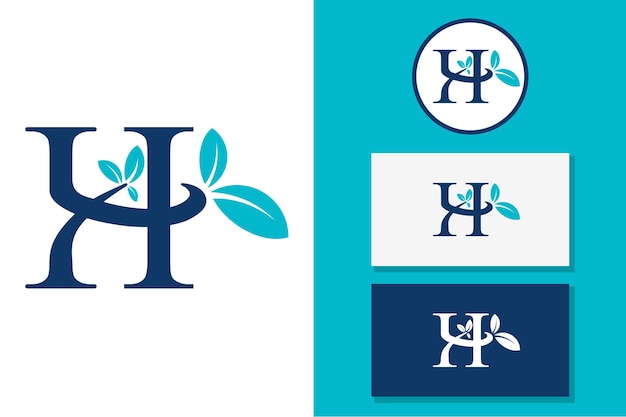 H Leaf Letter Logo Icon Design Vector