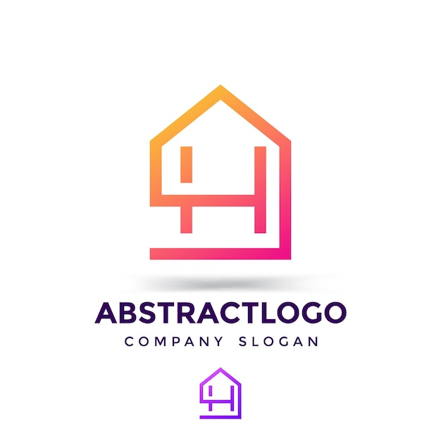 H letter and house sign combine Abstract logo vector design template for real estate