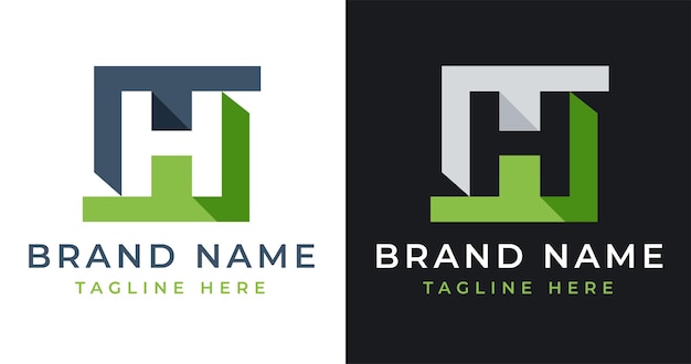 H Letter Logo Design with Abstract Square Shape