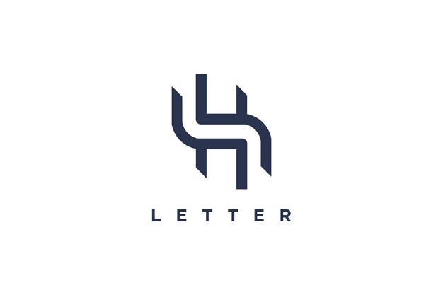 H letter logo vector with modern line concept black design